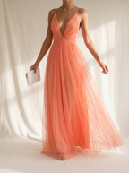 Ginevra | Abito Maxi Luce Corallo