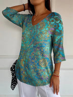 Belen | Blouse ample et élégante à imprimé raffiné