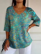 Belen | Blouse ample et élégante à imprimé raffiné