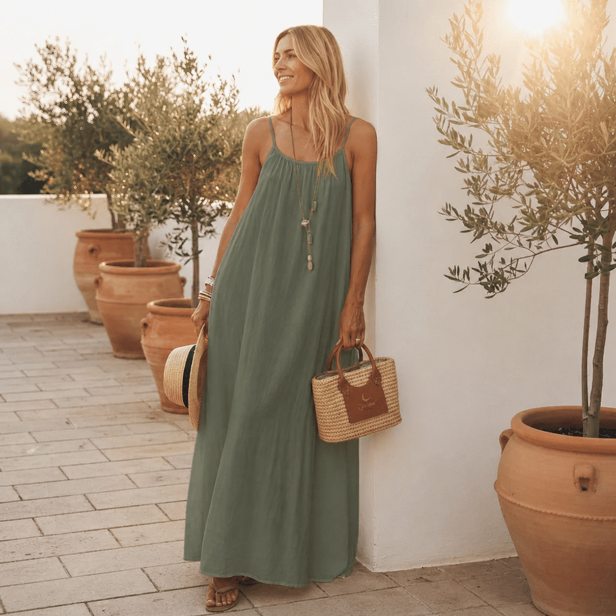 Notte | Elegante abito estivo con scollo sulla schiena