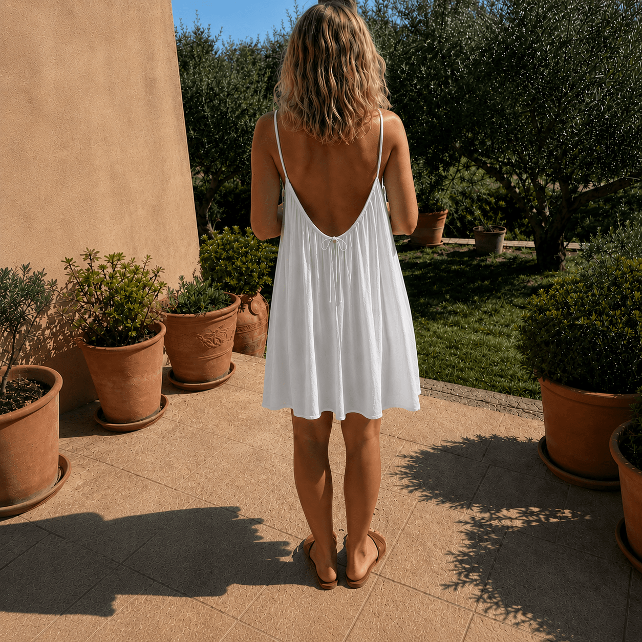 Notte | Elegante abito estivo con scollo sulla schiena
