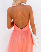 Ginevra | Abito Maxi Luce Corallo