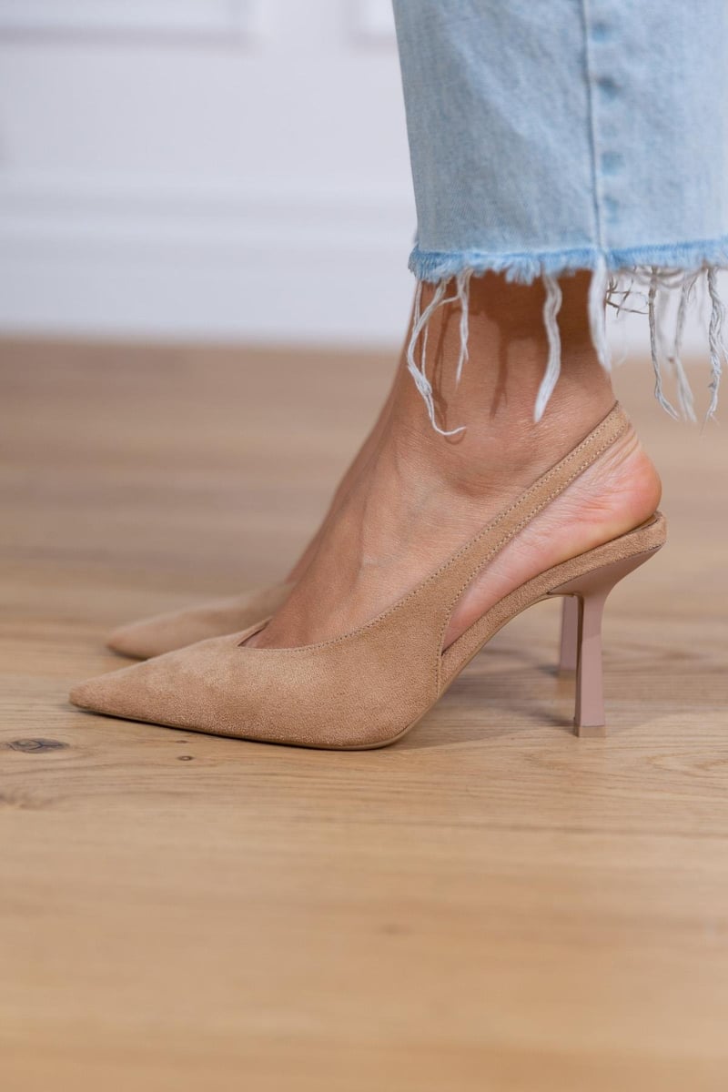 Marlene | Zapatos de tacón bajo en color beige